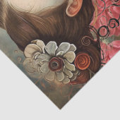 Moonlit Victorian Gothic Girl & Raven Fantasy Tissuepapier (Detail)