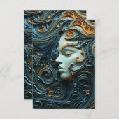 Moonlit Vrouw 3D Kunst Bedankkaart (Voorkant / Achterkant)