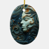 Moonlit Vrouw 3D Kunst Keramisch Ornament (Voorkant)