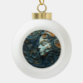 Moonlit Vrouw 3D Kunst Keramische Bal Ornament (Voorkant)