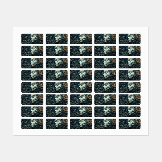 Moonlit Vrouw 3D Kunst Labels (Vel)