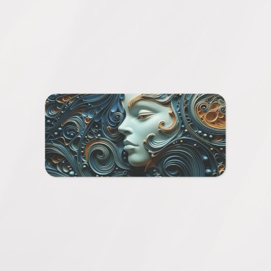 Moonlit Vrouw 3D Kunst Labels (Design 2)