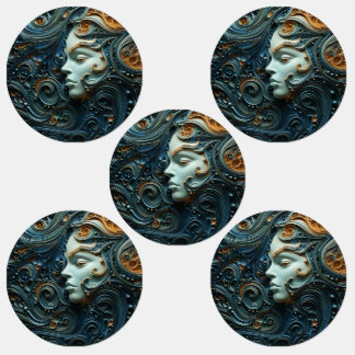 Moonlit Vrouw 3D Kunst Labels