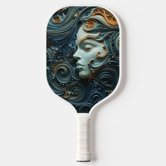 Moonlit Vrouw 3D Kunst Pickleball Paddle (Voorkant)