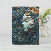 Moonlit Vrouw 3D Kunst Save The Date (Staand voorkant)