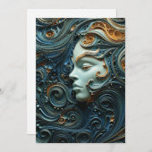 Moonlit Vrouw 3D Kunst Save The Date (Voorkant / Achterkant)