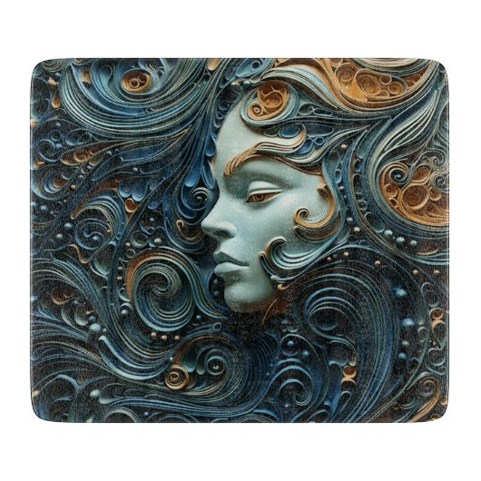 Moonlit Vrouw 3D Kunst Snijplank (Voorkant)