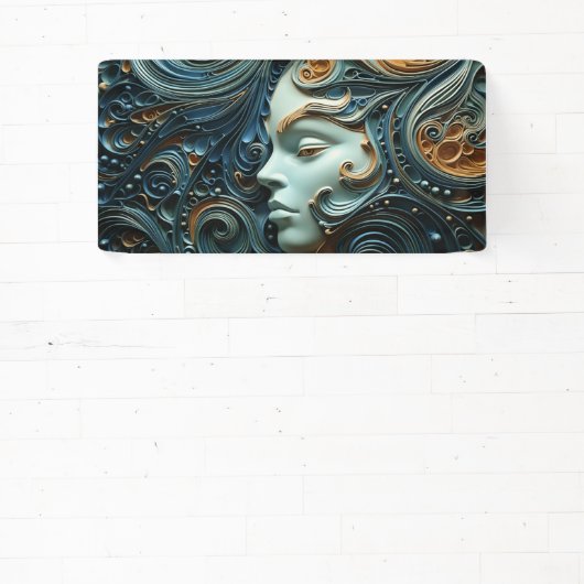 Moonlit Vrouw 3D Kunst Spandoek (Insitu)