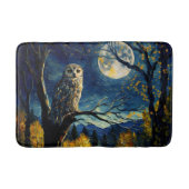 Moonlit Whispers - Van Gogh's Owl in Herfst Forest Badmat (Voorkant)