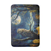 Moonlit Whispers - Van Gogh's Owl in Herfst Forest Badmat (Voorkant Verticaal)