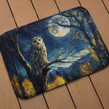Moonlit Whispers - Van Gogh's Owl in Herfst Forest