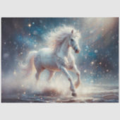 Moonlit White Horse Galaxy Craft Decoupage Tissuepapier (Voorkant)