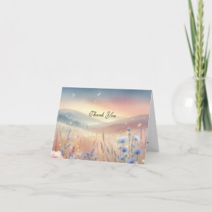 Moonlit Wildflower Whispers Wedding Bedankkaart