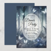 Moonlit Wings en Midnight Magic Dinner Party Kaart (Voorkant / Achterkant)