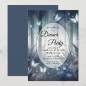 Moonlit Wings en Midnight Magic Dinner Party Kaart (Voorkant / Achterkant)