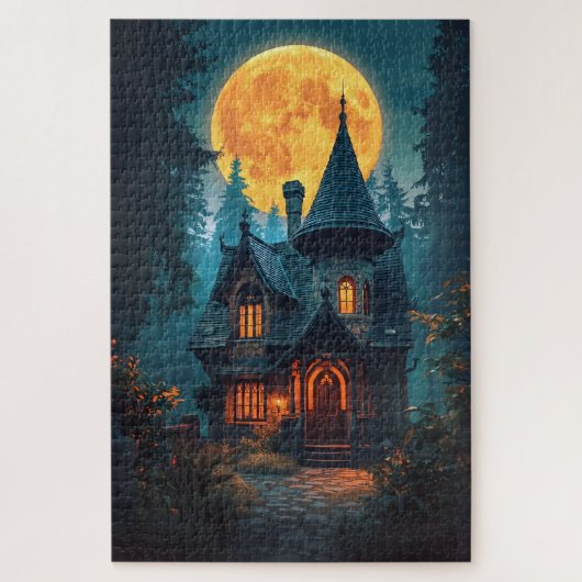 Moonlit Witch Cottage puzzle (Vertical)