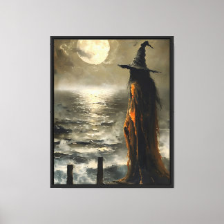 Moonlit Witch van het Zee Canvas Afdruk
