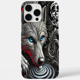 Moonlit Wolf's Reflection Art iPhone 16 Pro Max Hoesje