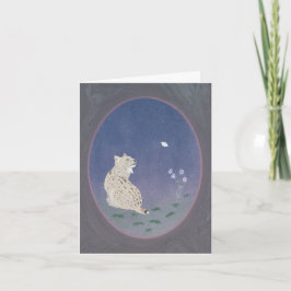 Moonlit Woodland Bobcat Small Greeting Card  Kaart