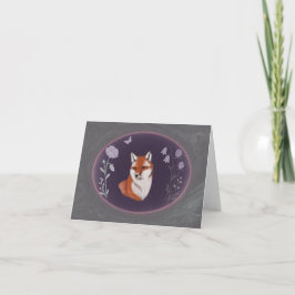 Moonlit Woodland Fox Small Greeting Card Bedankkaart