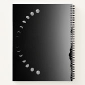Moonphase gevoerd notitieboek monochrome stijl (Achterkant)