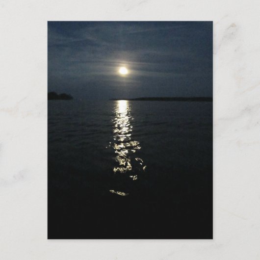 Moonreflectie over water. briefkaart (Voorkant)