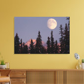 Moonrise Early Winter | Anchorage, Alaska Canvas Afdruk (Insitu (Woonkamer))