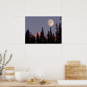 Moonrise Early Winter | Anchorage, Alaska Poster (Keuken)