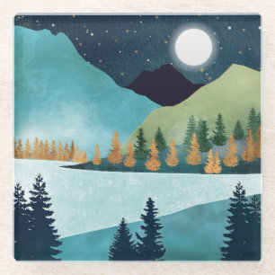 Moonrise Lake Glazen Onderzetter