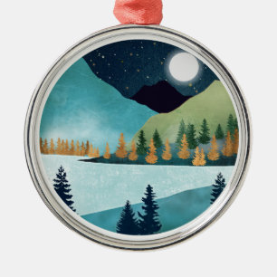Moonrise Lake Metalen Ornament