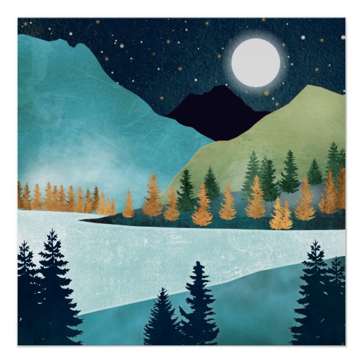 Moonrise Lake Perfect Poster (Voorkant)