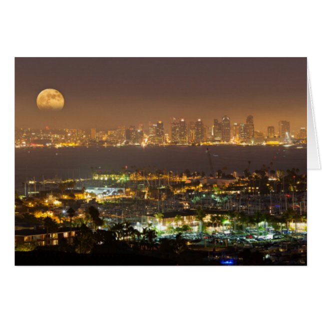 Moonrise over de skyline van San Diego (Voorkant Horizontaal)