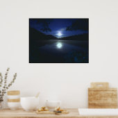 Moonrise Over Elk Lake Poster (Keuken)
