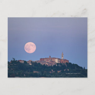 Moonrise over Pienza Briefkaart