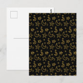 Moons and Stars Gold Pattern Briefkaart (Voorkant / Achterkant)