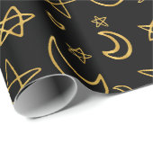 Moons and Stars Gold Pattern Cadeaupapier (Rol Hoek)