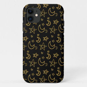 Moons and Stars Gold Pattern iPhone 11 Hoesje