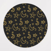 Moons and Stars Gold Pattern Labels (Design 1)