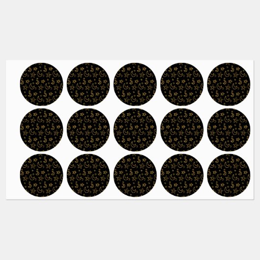 Moons and Stars Gold Pattern Labels (Vel)