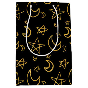 Moons and Stars Gold Pattern Medium Cadeauzakje