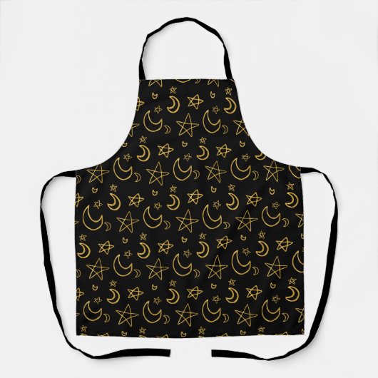 Moons and Stars Gold Pattern Schort (Voorkant)