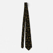 Moons and Stars Gold Pattern Stropdas (Achterkant)