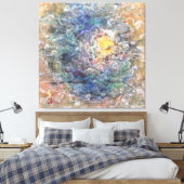 Moon's Journey Through Ethereal Clouds Canvas Afdruk (Insitu (Slaapkamer))