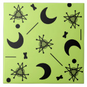 Moons & sterren Atomic Era Abstract Chartreuse Gre Tegeltje (Voorkant)