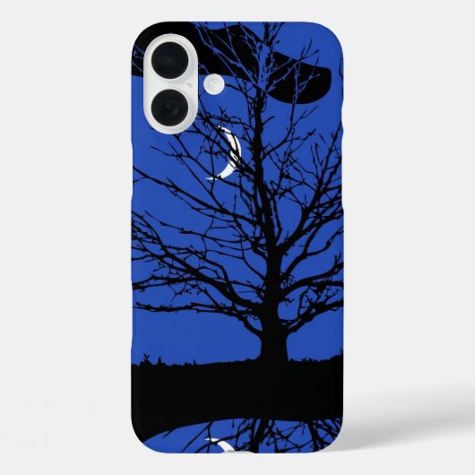Moonscape in Cobalt Blue en Black Case-Mate iPhone Case (Achterkant)