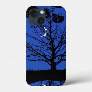 Moonscape in Cobalt Blue en Black iPhone 13 Mini Hoesje