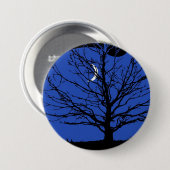 Moonscape in Cobalt Blue en Black Ronde Button 7,6 Cm (Voorkant /achterkant)