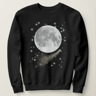 Moonscape met Volle Maan, Sterren en Komeet Trui