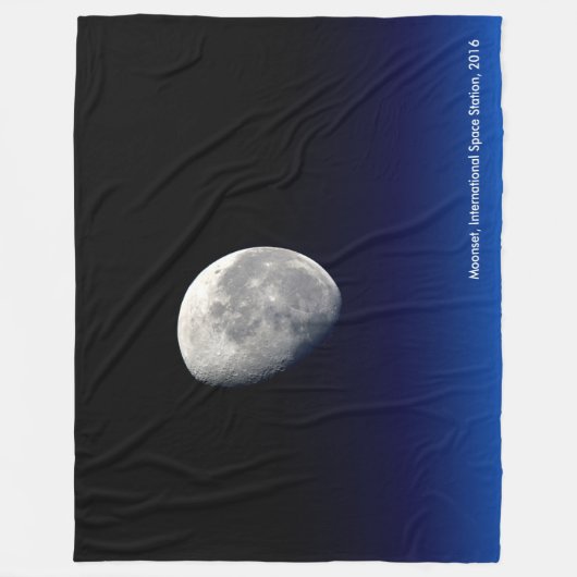 Moonset, International Space Station, 2016 Fleece Deken (Voorkant)