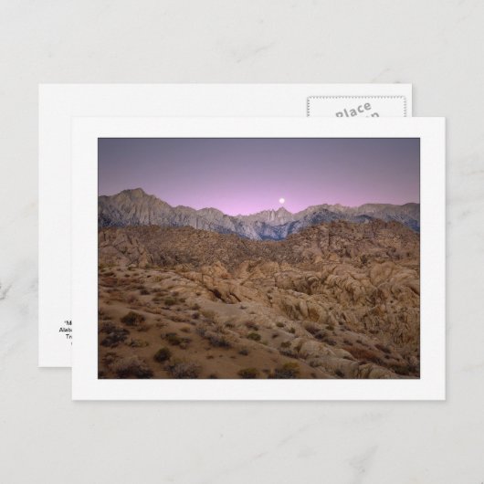 "Moonset op Mt. Whitney " Briefkaart (Voorkant / Achterkant)